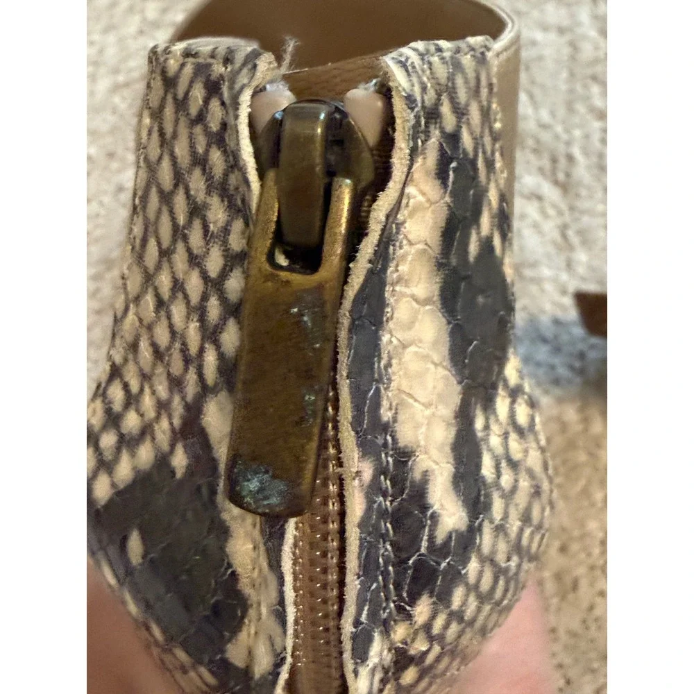 Anyi Lu Snakeskin Gold Wedge Sandals Women's 38.5 (US 8.5)‎ | Handmade Italy